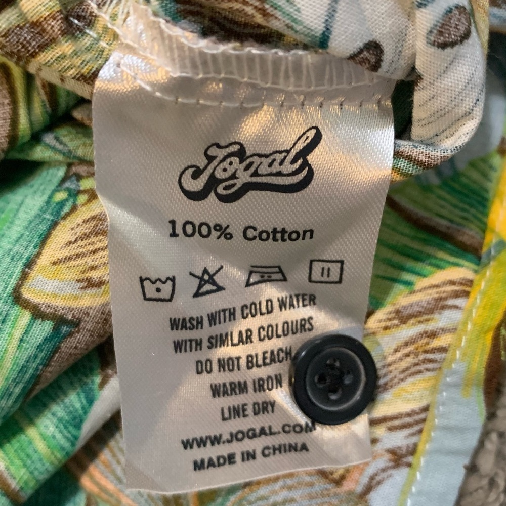 NWT Men’s Jogal Hawaiian Long Sleeve Button Down Shirt XL - Picture 6 of 6